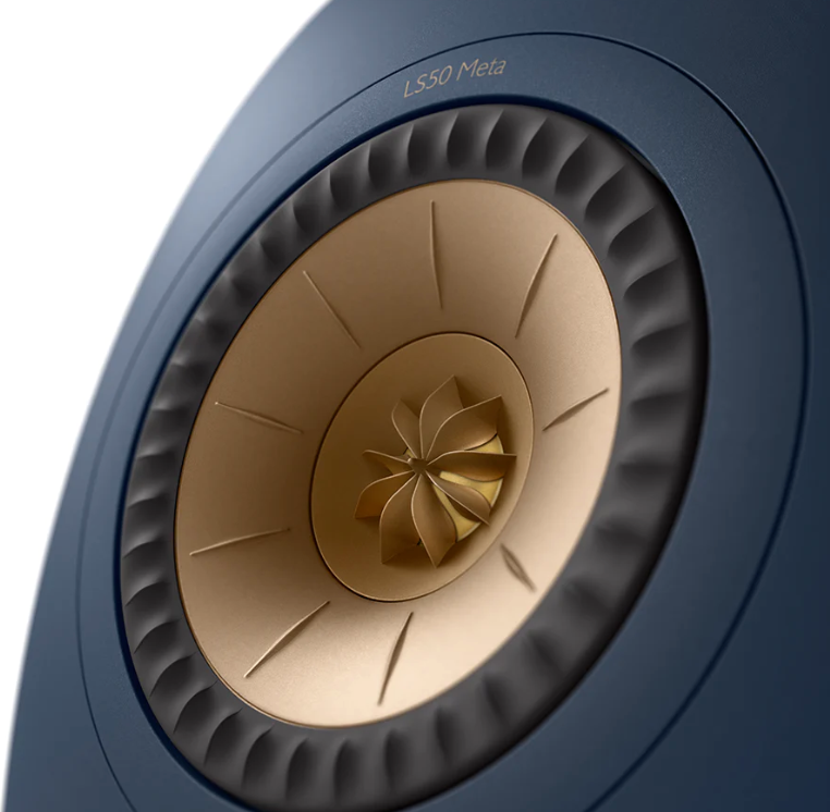 LEF LS50 Meta Passive bookshelf speakers in Royal Blue - close up image