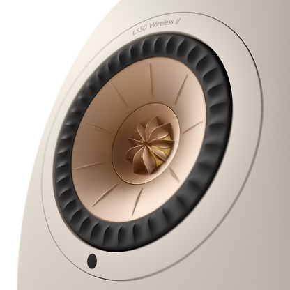 KEF LS50 Wireless II Speakers in Sand Shell, tweeter closeup