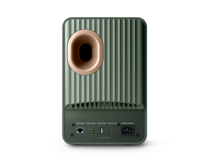 KEF LS50 Wireless II Speakers in Moss Green individual speaker, back