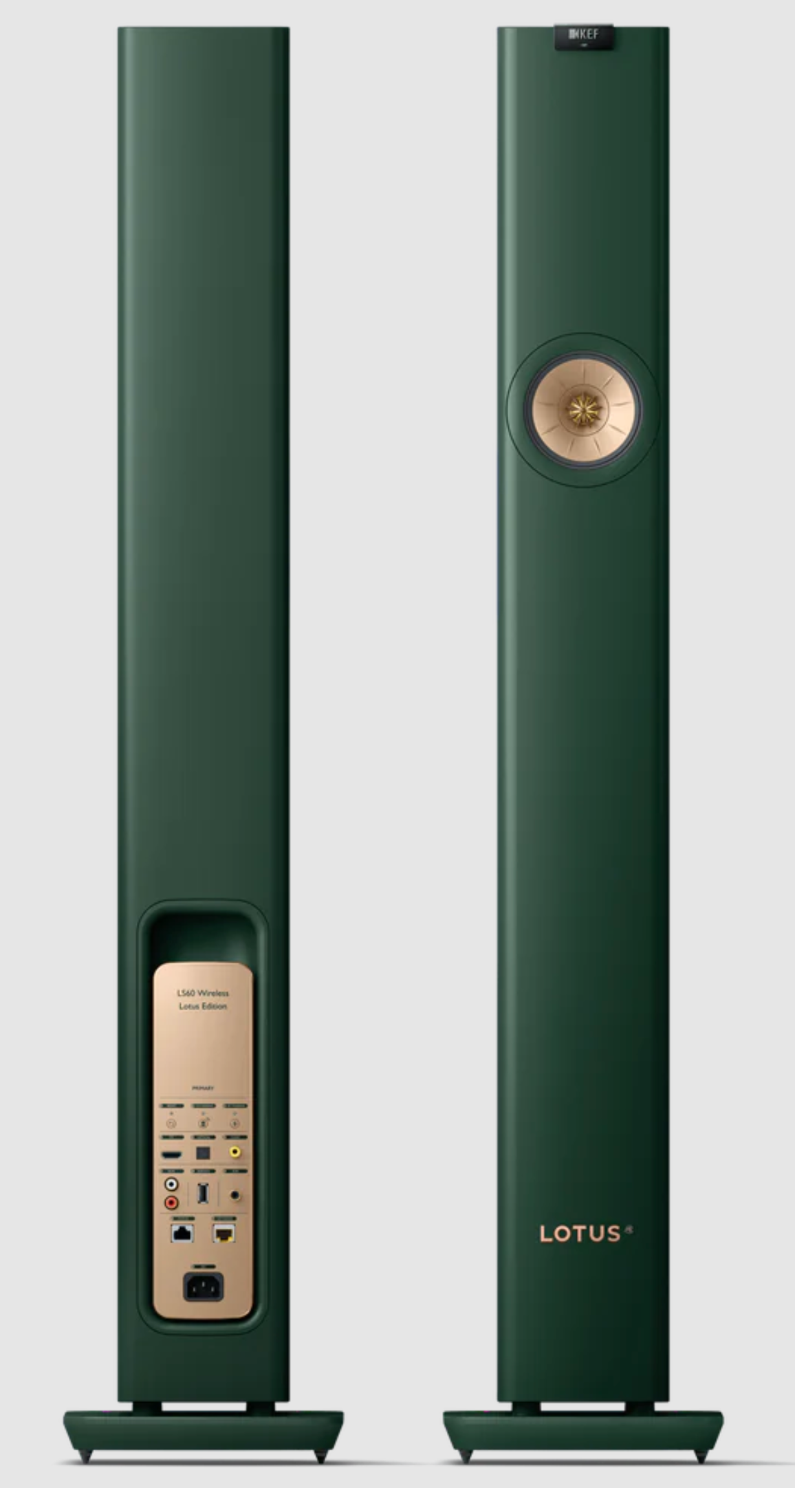 KEF LS60 Wireless Floorstanding Speakers Speakers Lotus Edition. Pair back and front image