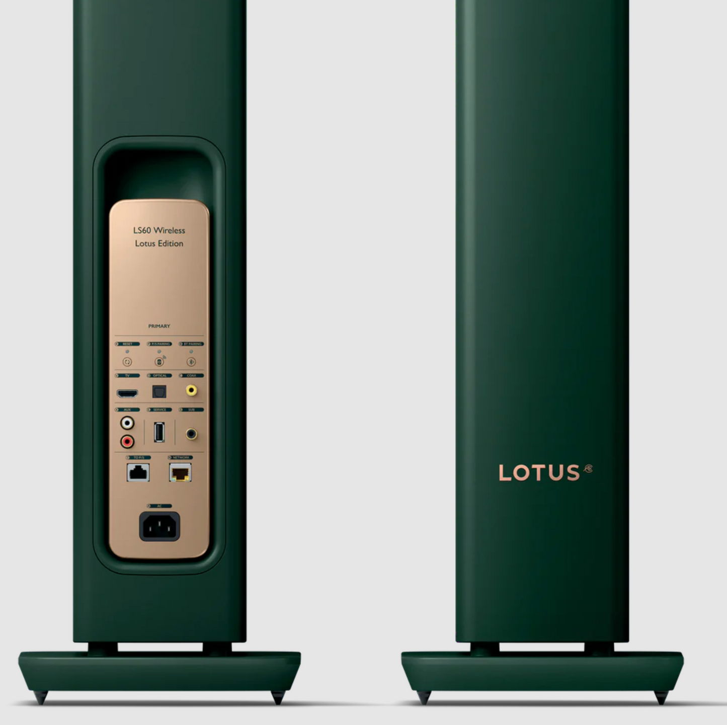 KEF LS60 Wireless Floorstanding Speakers Speakers Lotus Edition. Pair back and front close up image