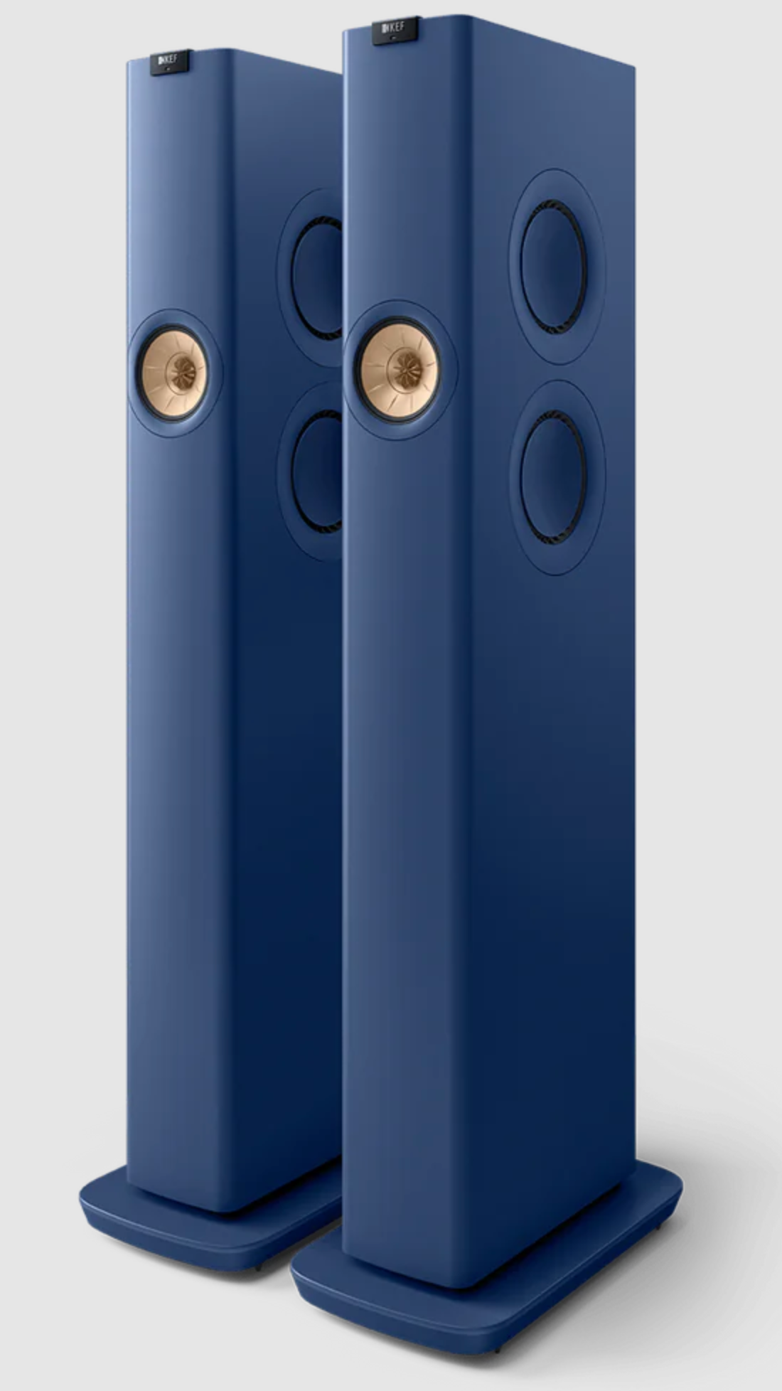 KEF LS60 Wireless Floorstanding Speakers Speakers in Royal Blue.  Front pair image