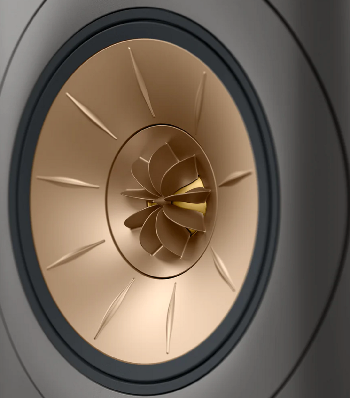 KEF LS60 Wireless Floorstanding Speakers Speakers in Titanium Gray. Individual speaker close up image