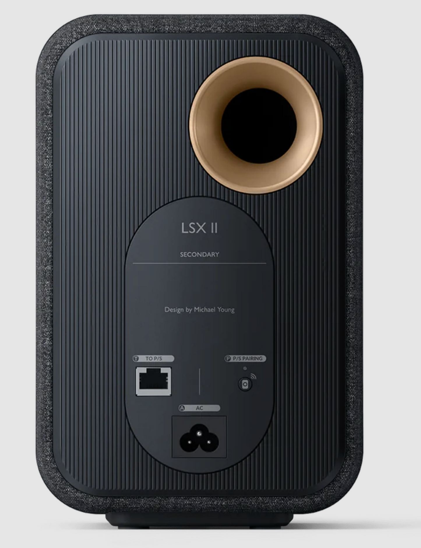 KEF LSX II Wireless Powered Bookshelf Speakers in Carbon Black Back