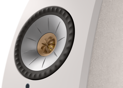 KEF LSX II Wireless Powered Bookshelf Speakers in Cotton White. Tweeter