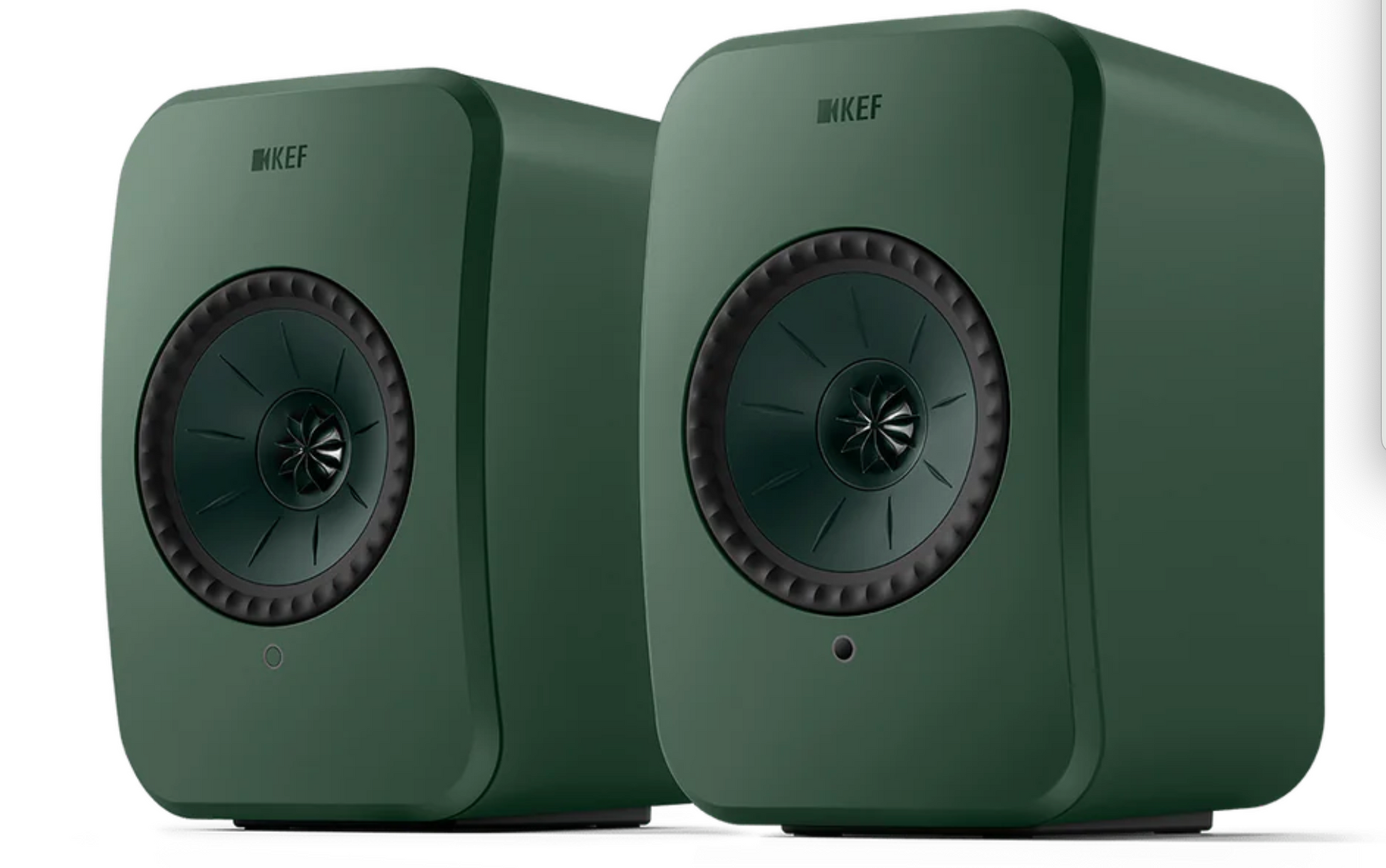 KEF-LSX11-LT-Wireless-Bookshelf-Speakers-Sage-Green-pair-Vinyl-Revial. Pair