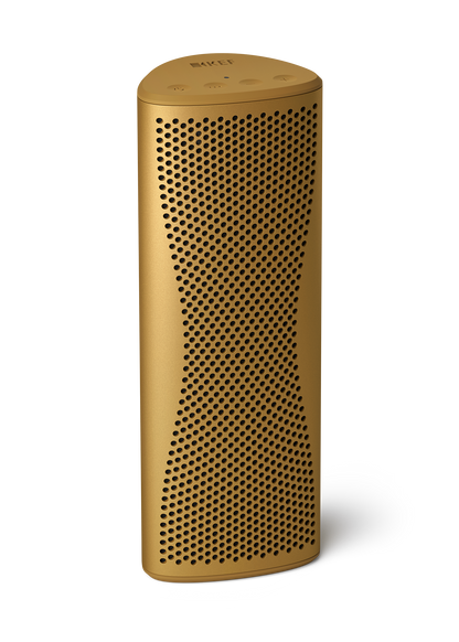 KEF Muo Portable Bluetooth Speaker in Amber Haze, vertical view
