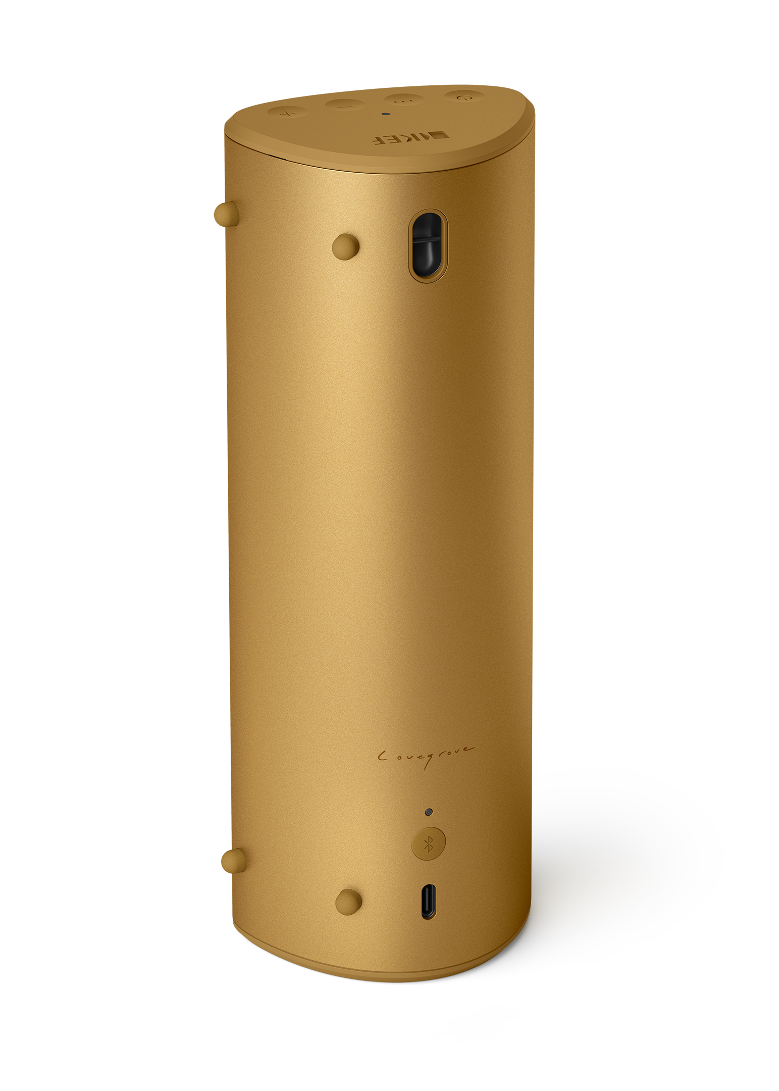KEF Muo Portable Bluetooth Speaker in Amber Haze, rear view