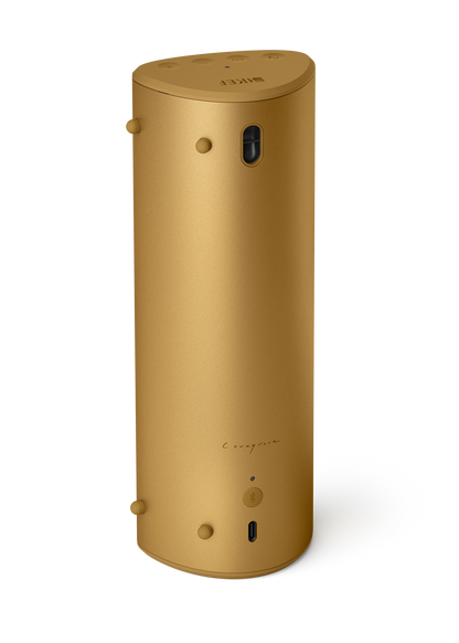 KEF Muo Portable Bluetooth Speaker in Amber Haze, rear view