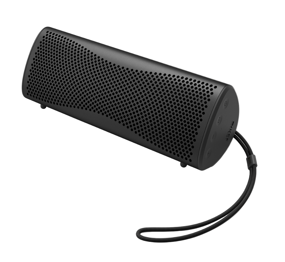 KEF Muo Portable Bluetooth Speaker in Midnight Black, horizontal view