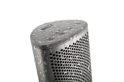 KEF Muo Portable Bluetooth Speaker in Silver Dusk, waterproof image