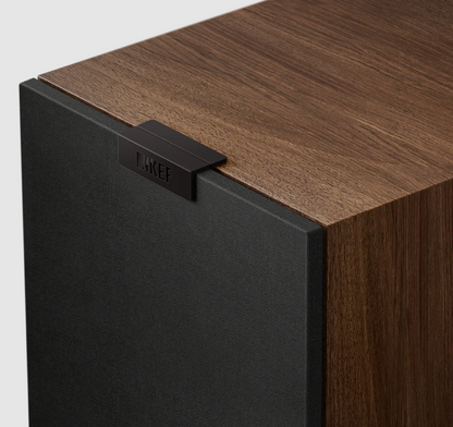 KEF Q3 Meta 2-way Bookshelf Speakers in Walnut, with grille