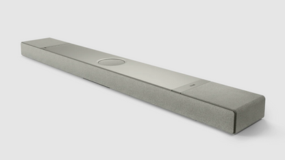 KEF XIO Soundbar in Storm Grey, angled