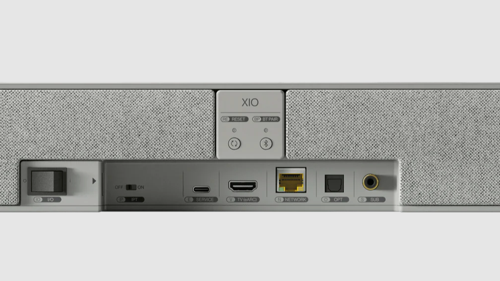 KEF XIO Soundbar in Storm Grey, back