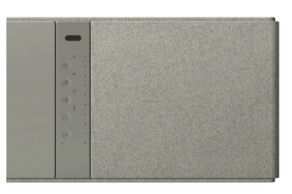 KEF XIO Soundbar in Storm Grey, closeup