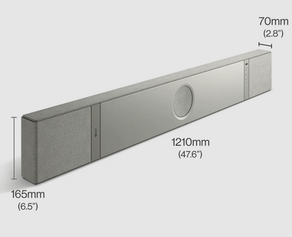 KEF XIO Soundbar in Storm Grey, dimensions
