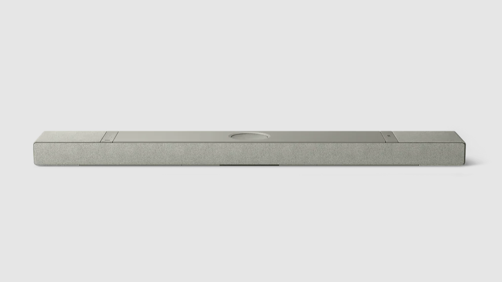 KEF XIO Soundbar in Storm Grey, front profile