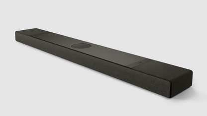 KEF XIO Soundbar in Slate black, angled view