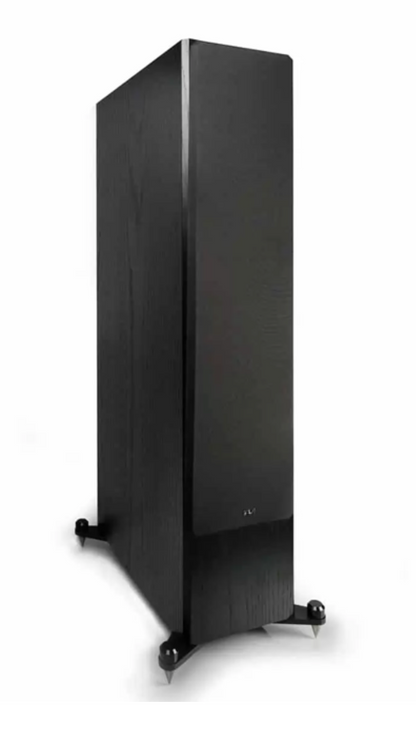 KLH Kendall 2F Floorstanding Speakers in Black Oak Veneer. Image shows speaker with grille