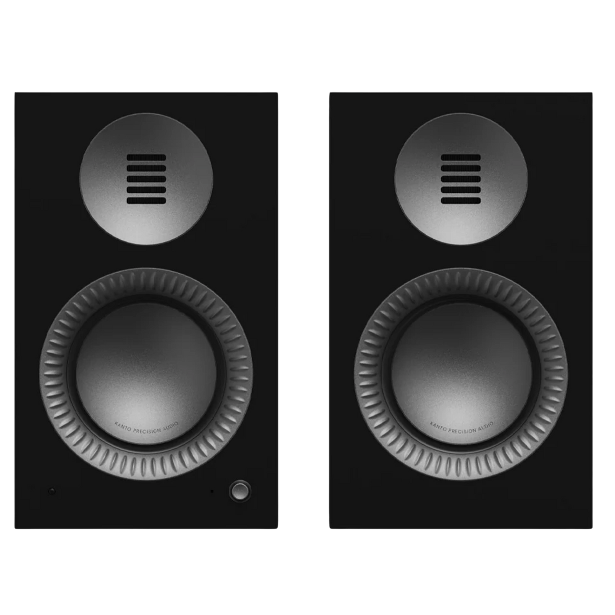Kanto Audio TUK 2nd Generation 260W Active Speakers in Matte Black with Gunmetal, front