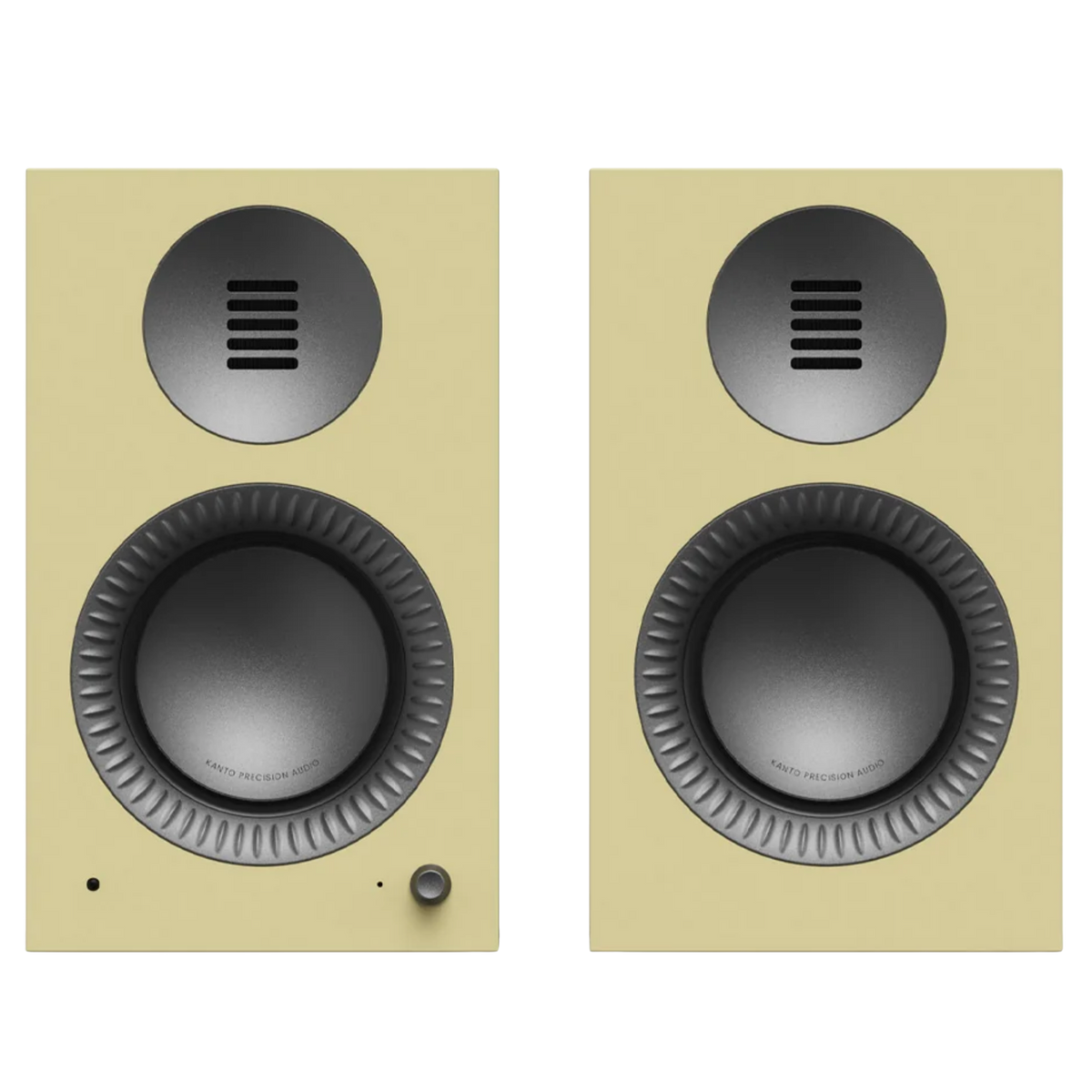 Kanto Audio TUK 2nd Generation 260W Active Speakers in Gloss Butter with Gunmetal, front