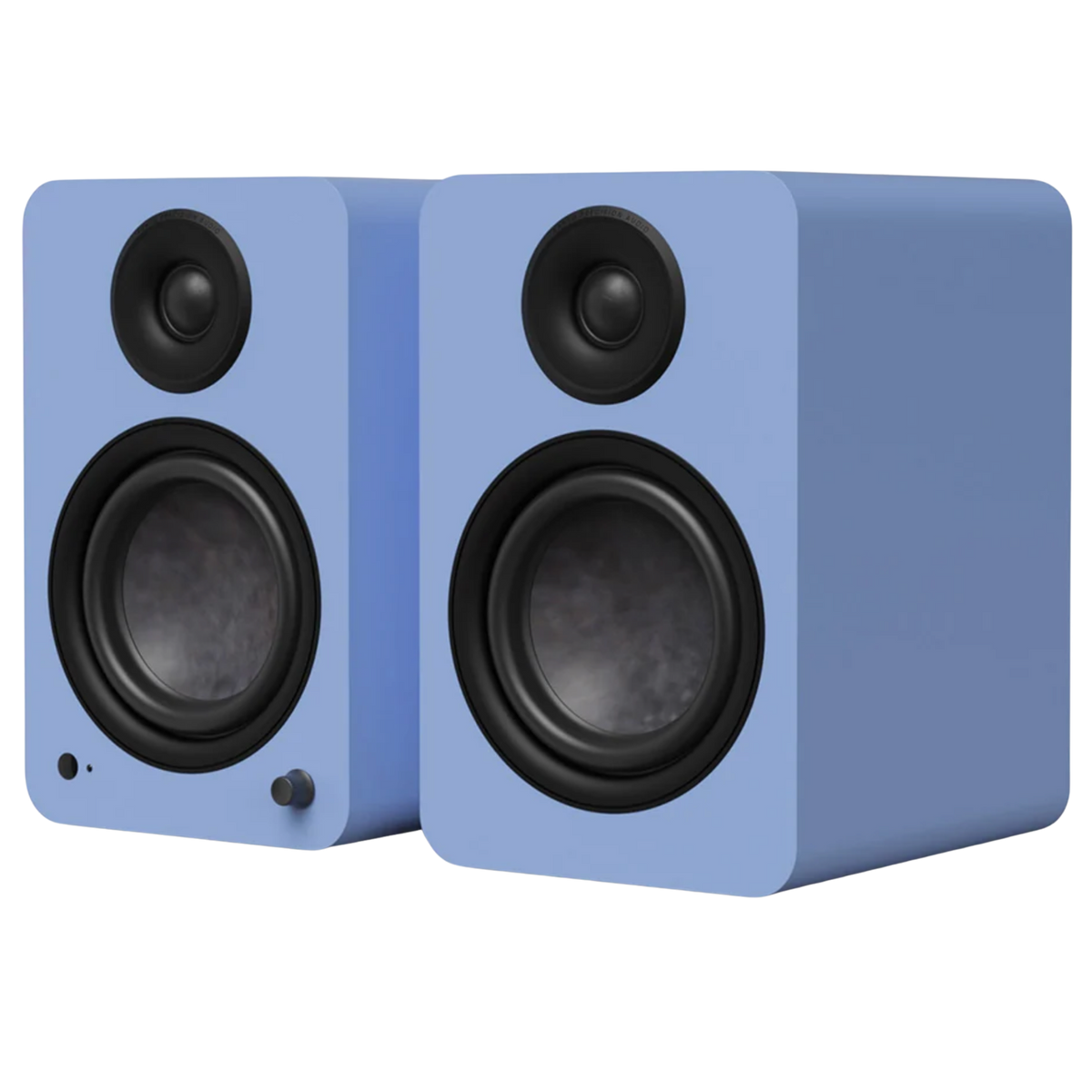 Kanto Audio YU6 2nd Generation 200W Active Speakers in Ice Blue, angled