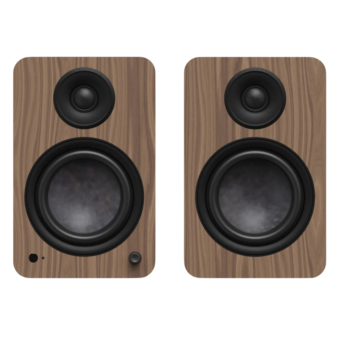 Kanto Audio YU6 2nd Generation 200W Active Speakers in Walnut, front