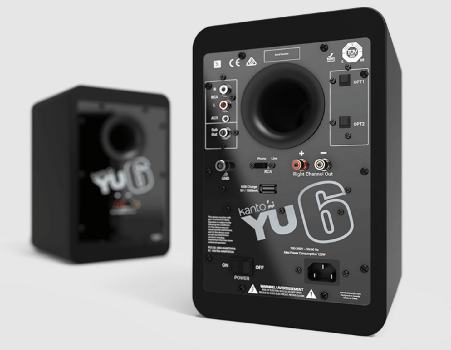 Kanto Audio YU6 Active Speakers in Matte Black, front image
