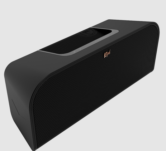 Klipsch Groove XXL Portable Bluetooth Speaker in black. Angled image
