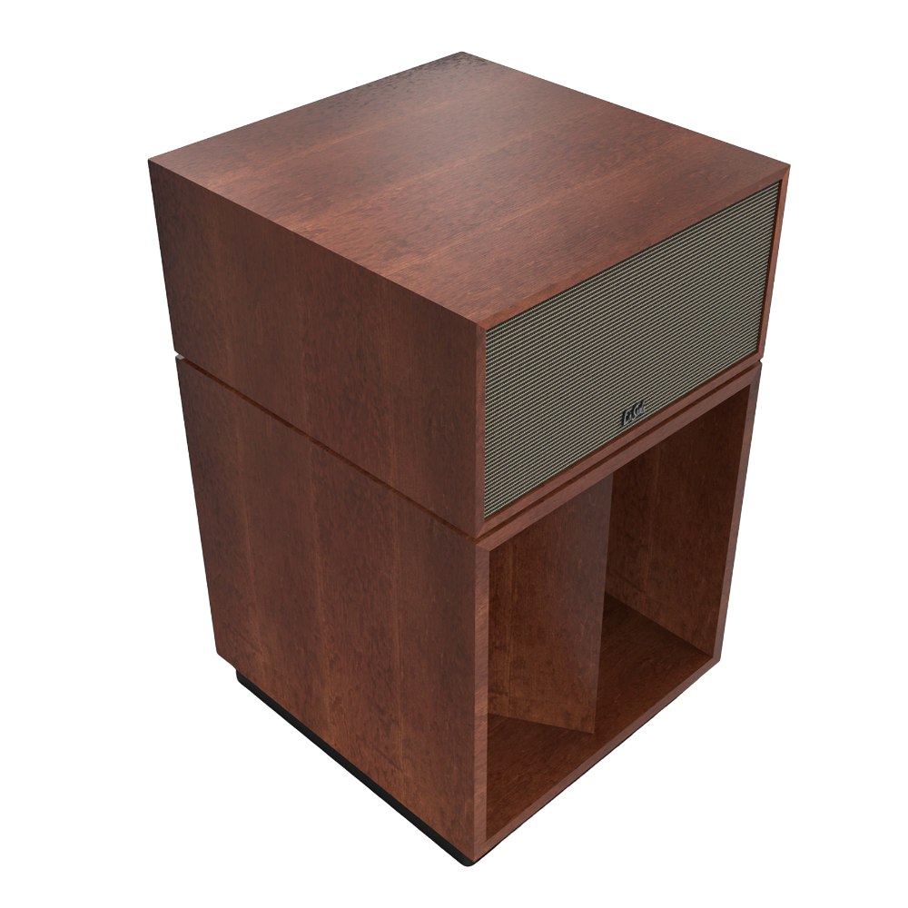 Klipsch La Scala AL6 Floorstanding Speakers in American Auburn.  Individual Speaker angled with grille