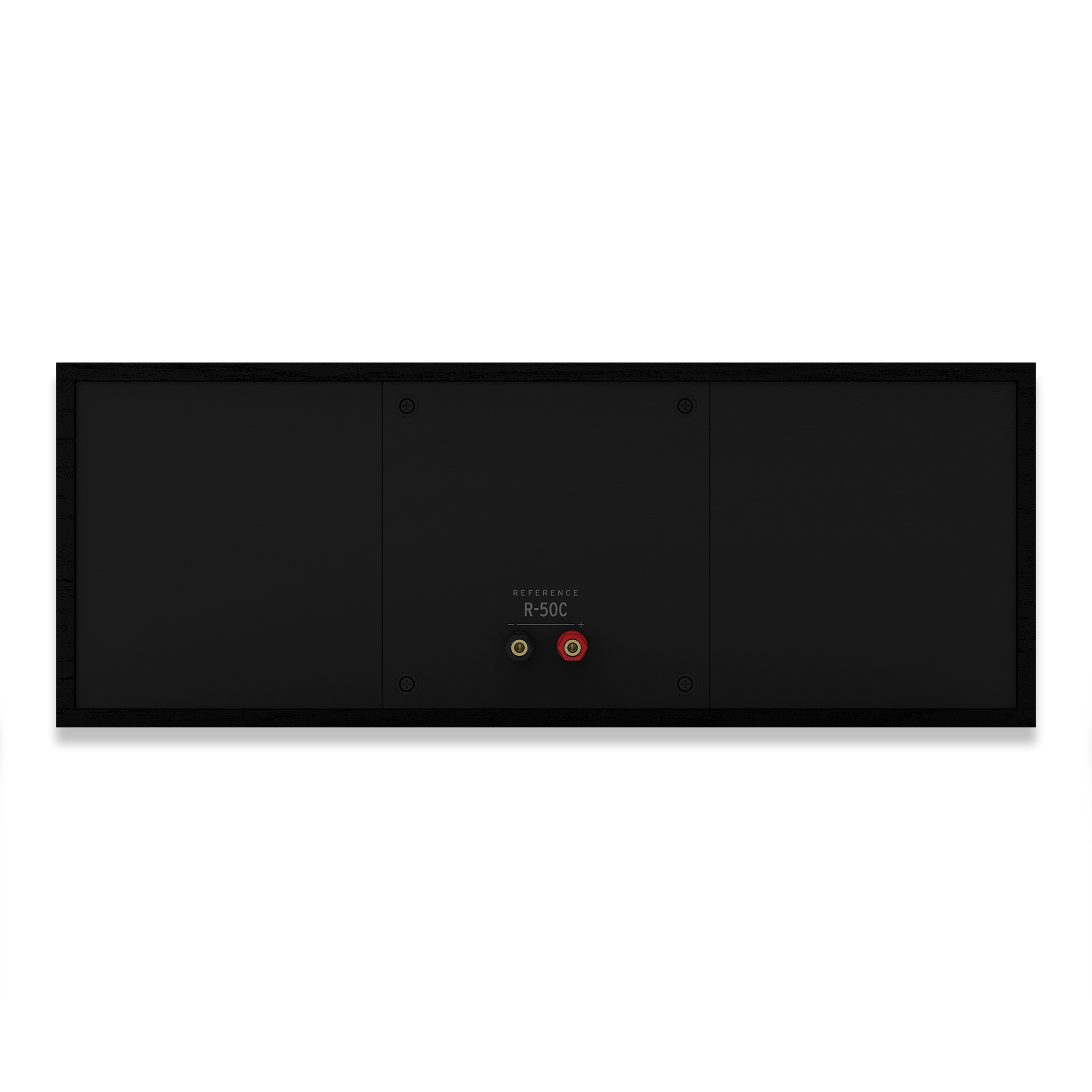 Klipsch R 50C in ebony. Image of rear panel
