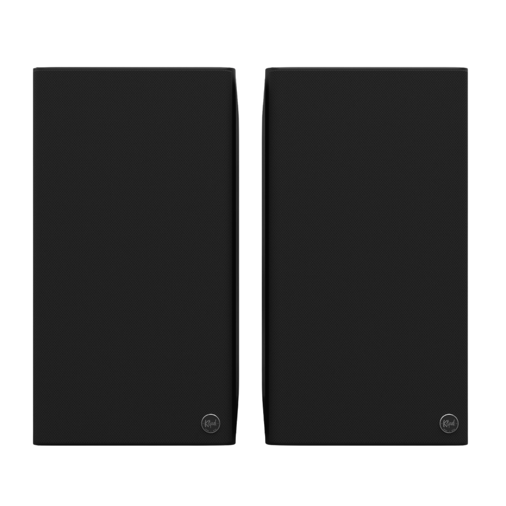 Klipsch The Nines II Powered Speakers in Ebony, front with grilles
