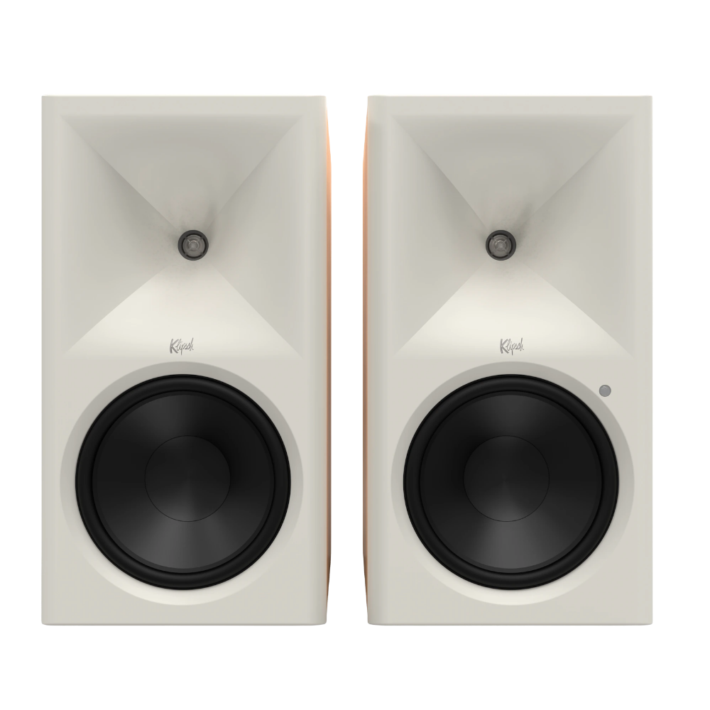Klipsch The Nines II Powered Speakers in Red Oak, front without grilles