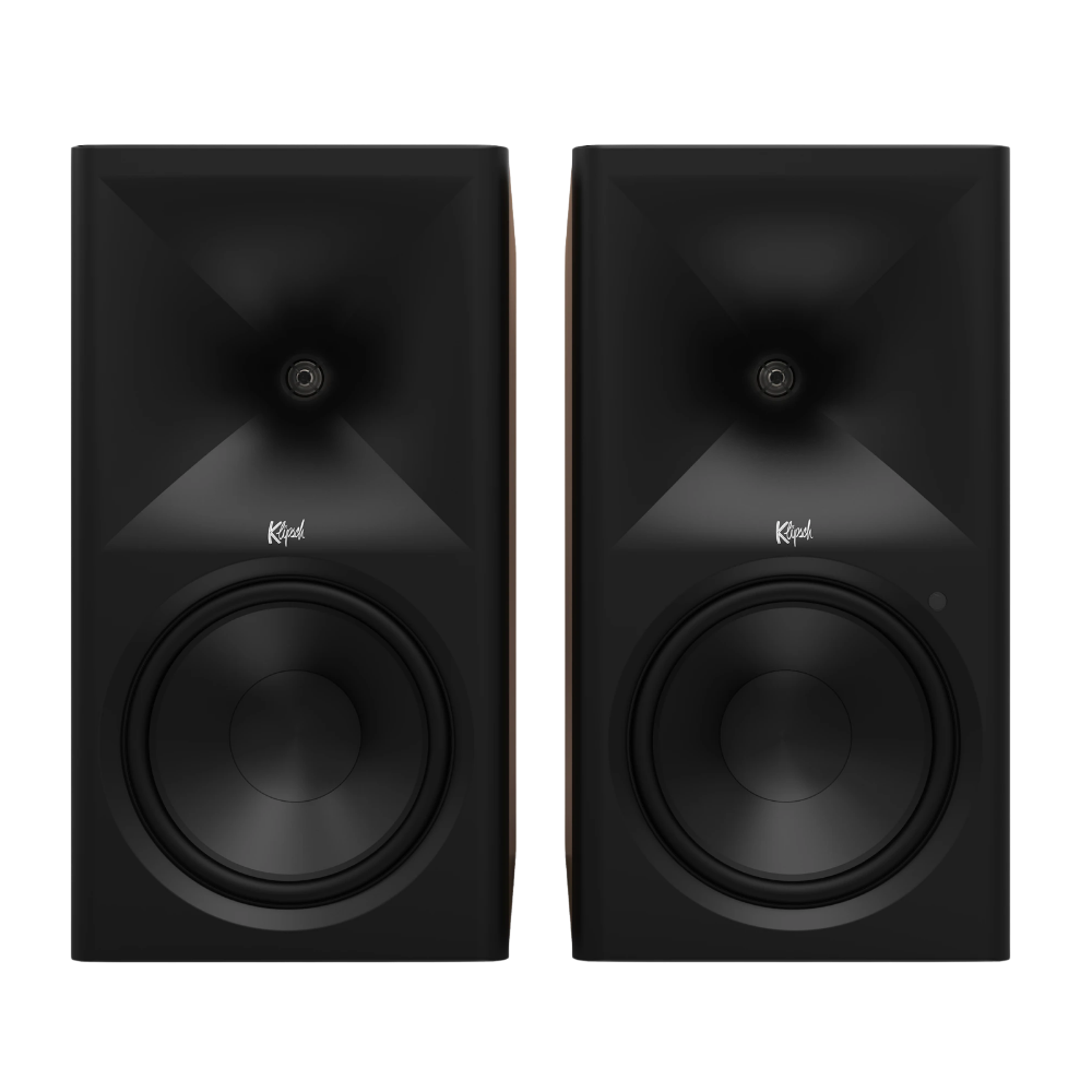 Klipsch The Nines II Powered Speakers in Walnut, front without grilles