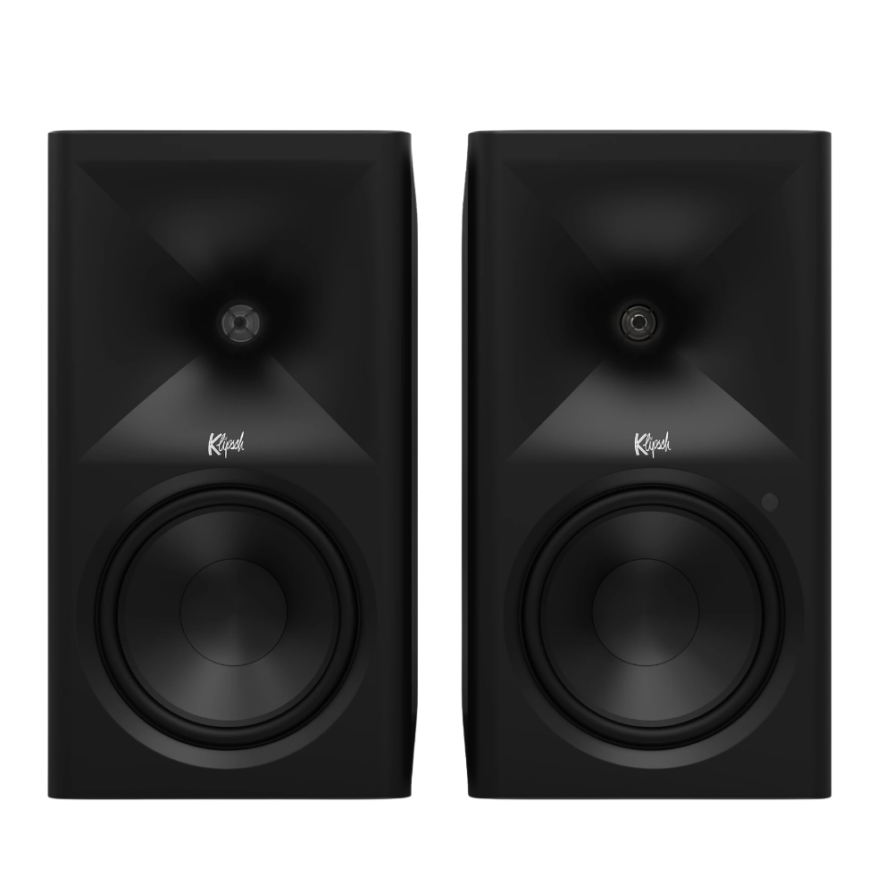 Klipsch The Sevens II Powered Speaker Pair in Ebony, front without grille