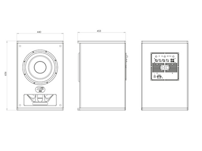 M & K Sound X12 Subwoofer, dimensions