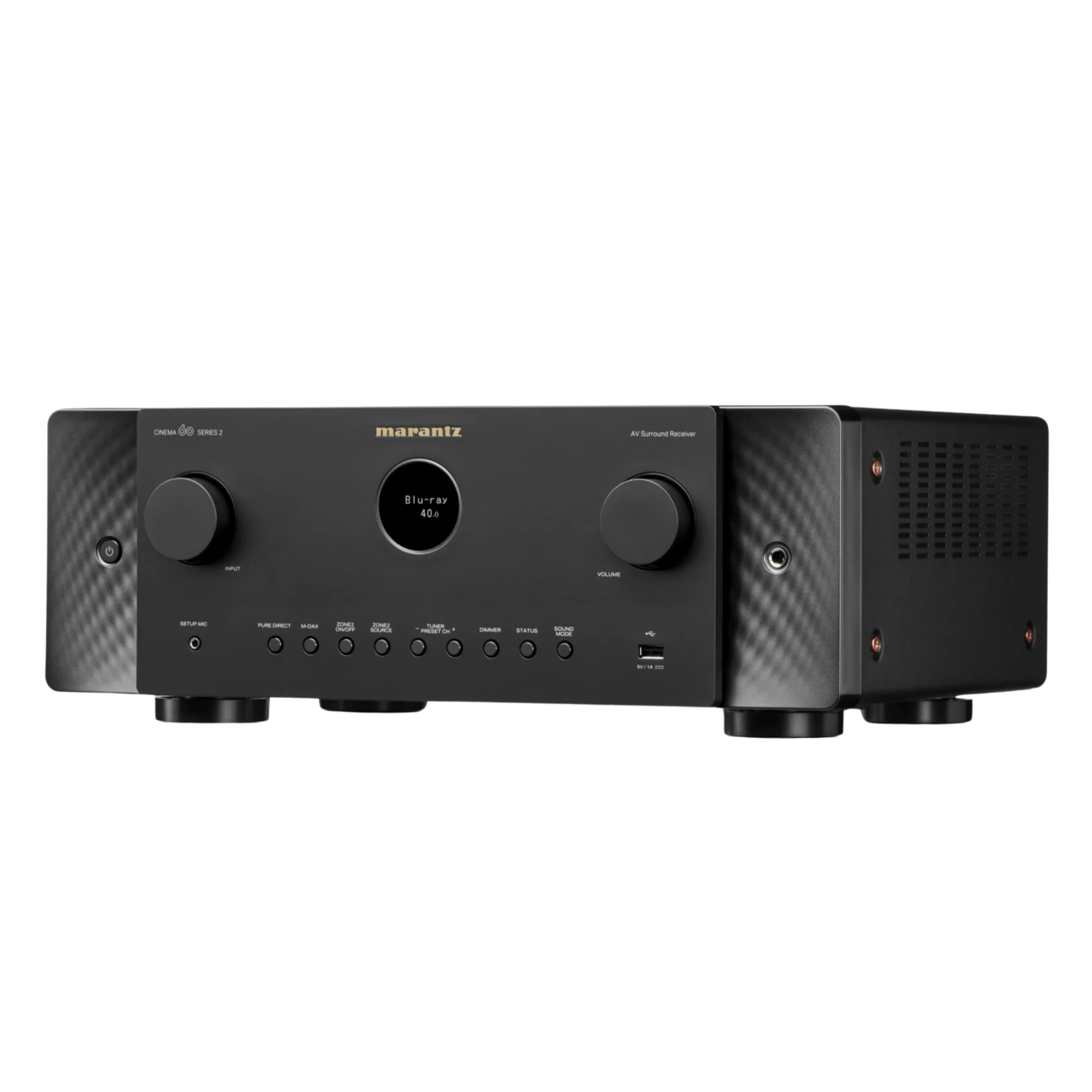  Marantz Cinema 60 Series 2 AV Receiver in Black, angled to the left