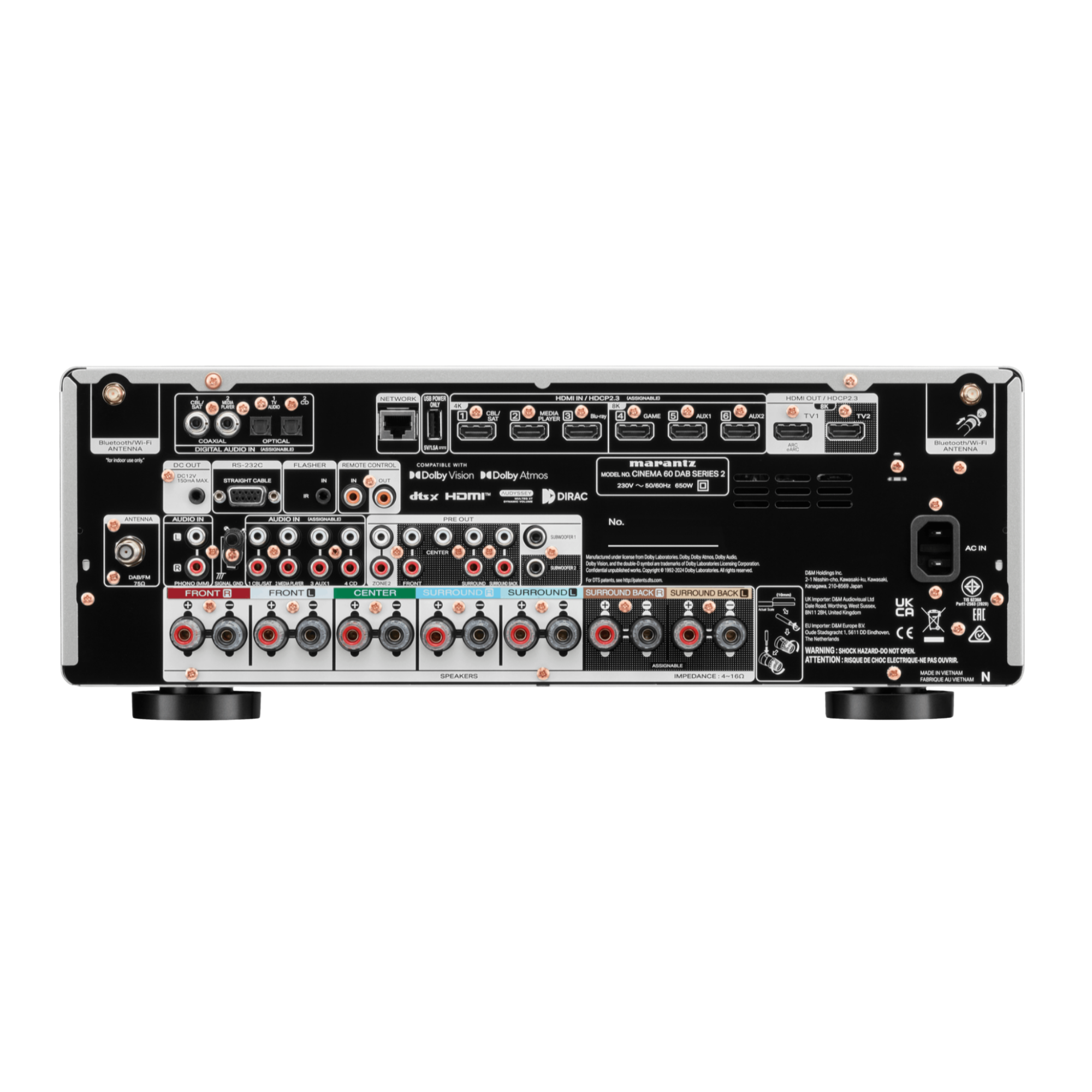  Marantz Cinema 60 Series 2 AV Receiver in Silver, back