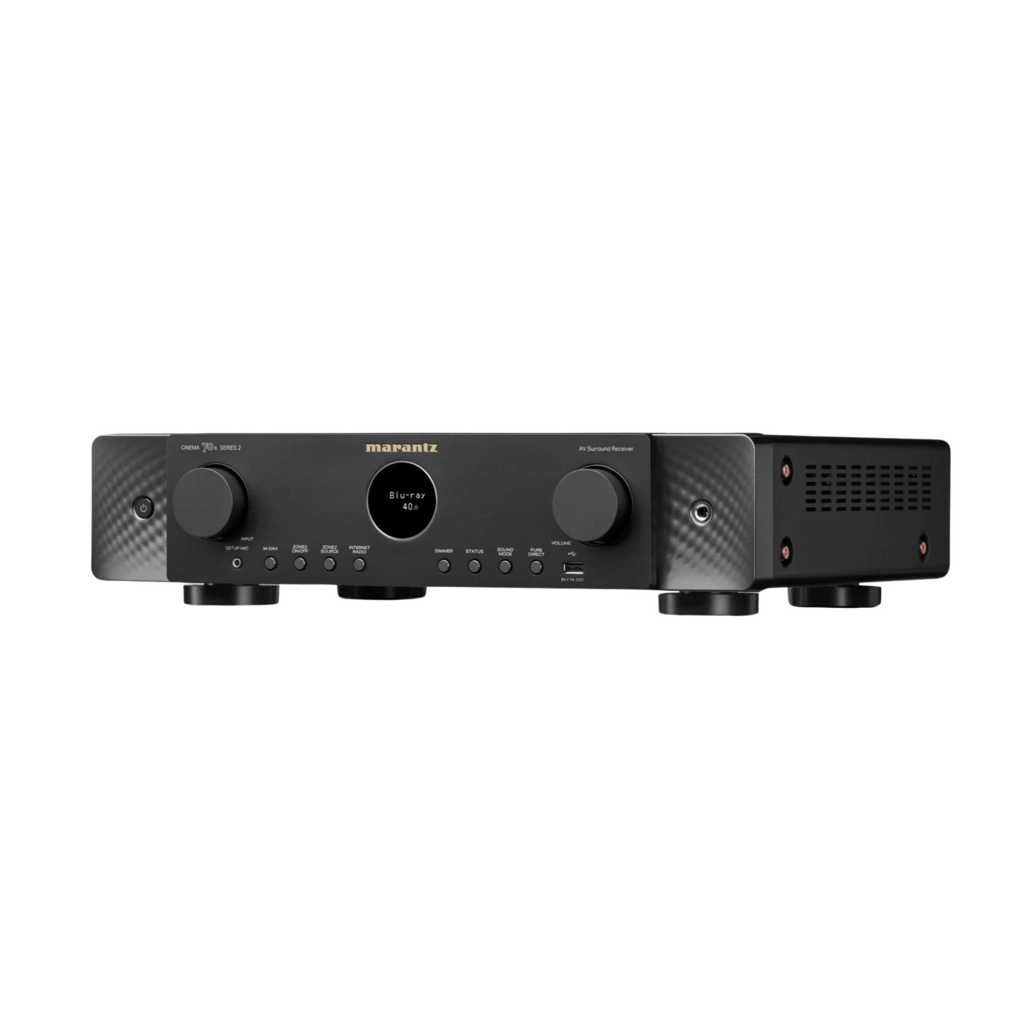 Marantz Cinema 70 Series 2 AV Receiver, black angled left