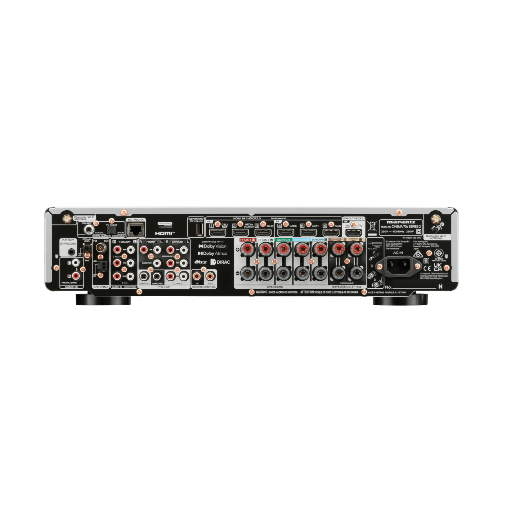 Marantz Cinema 70 Series 2 AV Receiver, silver/gold back