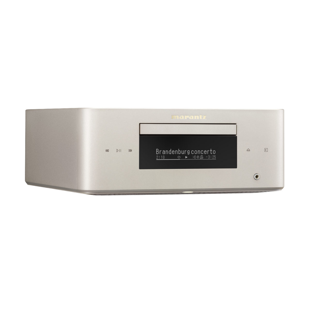Marantz MCR 60n DAB in Champagne Gold, angled to the right