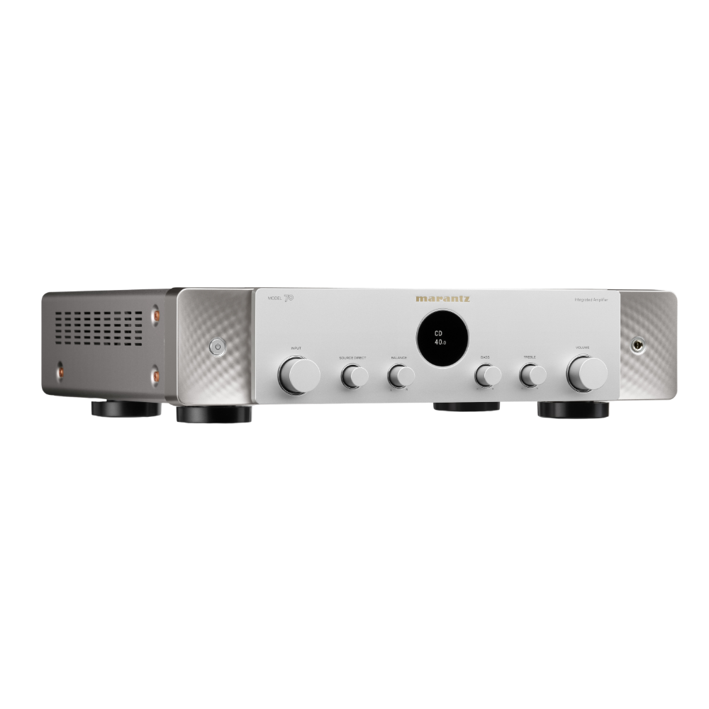 Marantz Model 70 Integrated Amplifier in Silver/Gold, angled to the right
