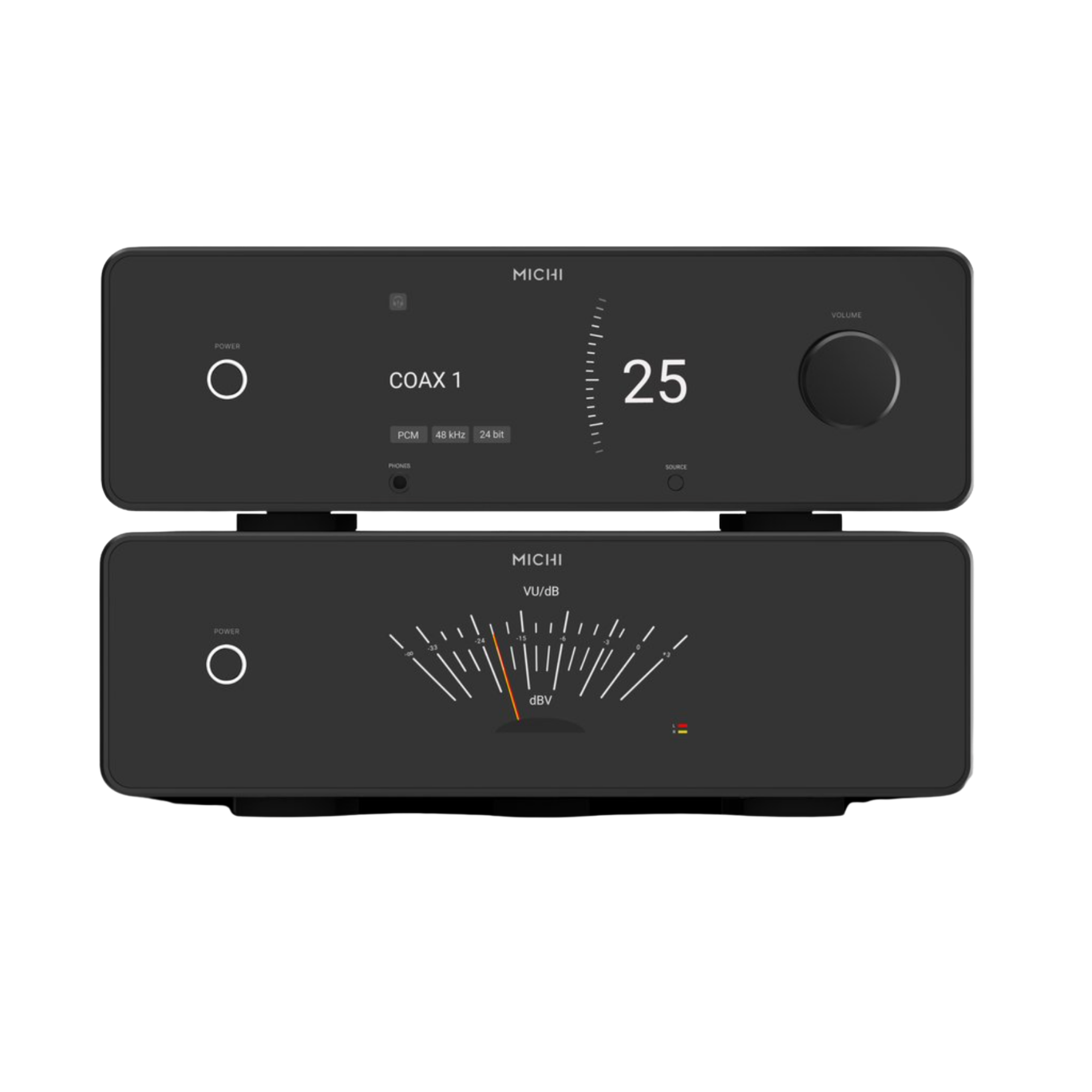 Michi P430 Preamplifier, shown with the Michi S430 Stereo Power Amplifier