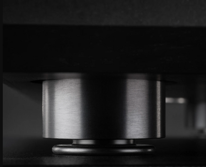 Mobile Fidelity (MoFi Electronics) MasterDeck Turntable, with pre-fitted UltraGold MC cartridge. Image of Anti Vibration Feet by HRS