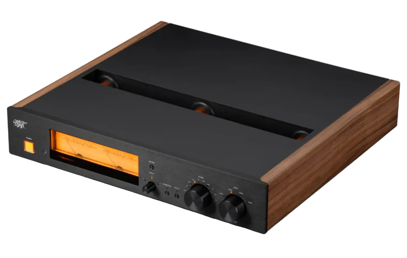 Mobile Fidelity (MoFi Electronics) MasterPhono Phono Stage in walnut. Top image