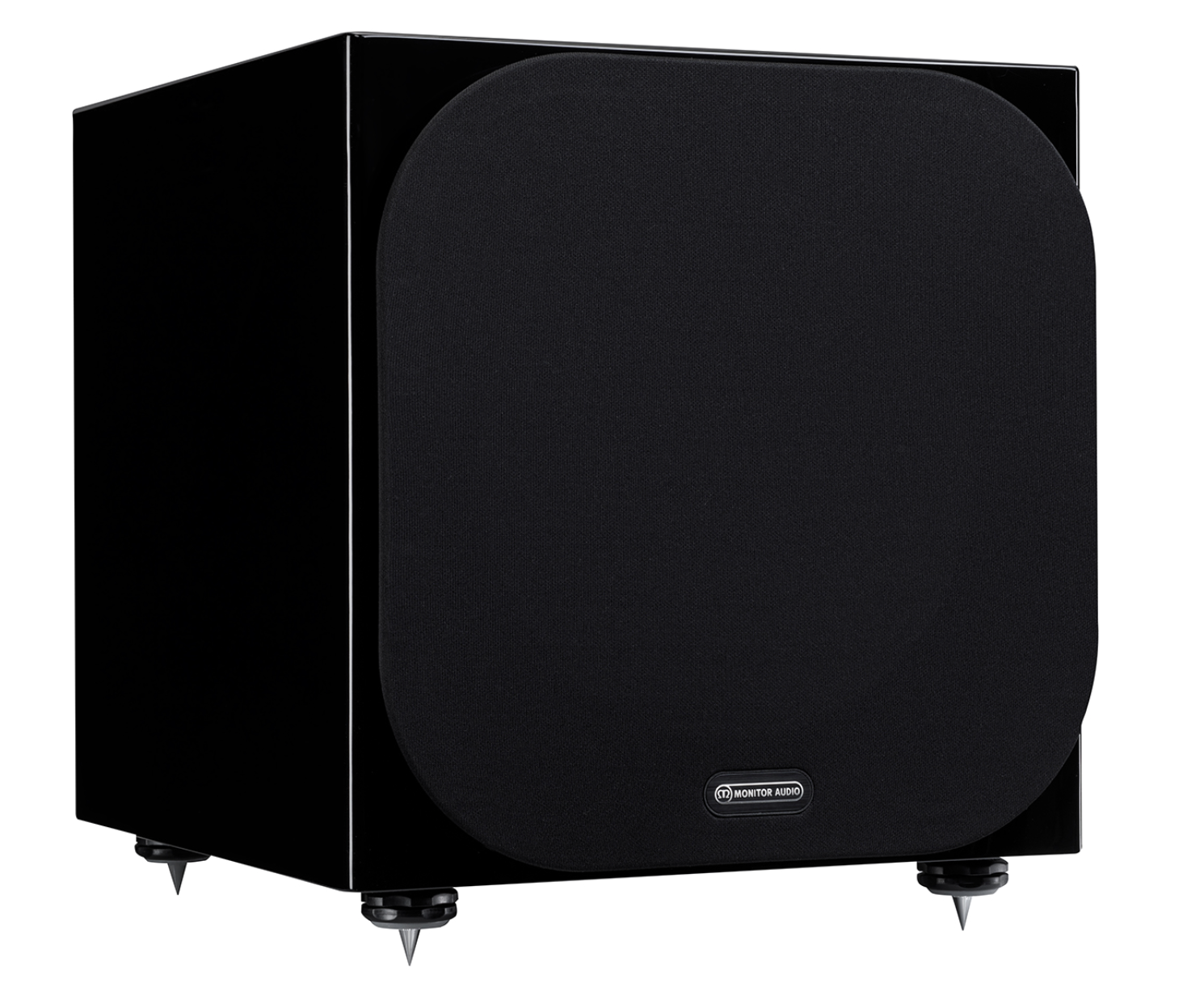 Monitor Audio Silver W-12 6G Subwoofer in Glossy Black, with grille
