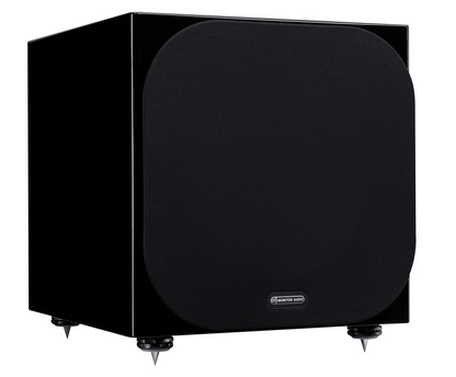 Monitor Audio Silver W-12 6G Subwoofer in Glossy Black, with grille
