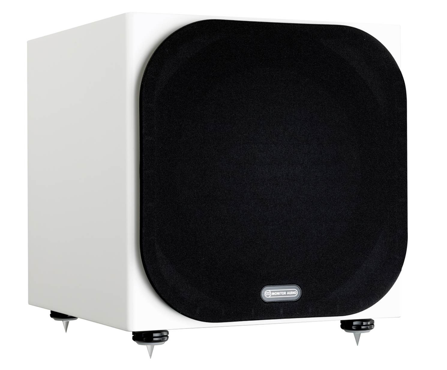 Monitor Audio Silver W-12 6G Subwoofer in Satin White, with grille