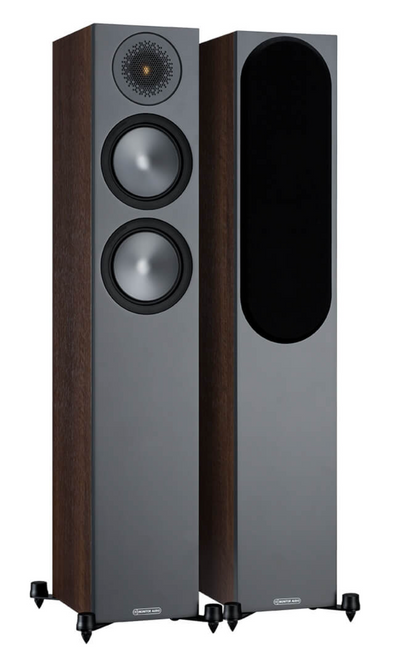 Monitor Audio Bronze 200 Floorstanding Speakers, pair in walnut