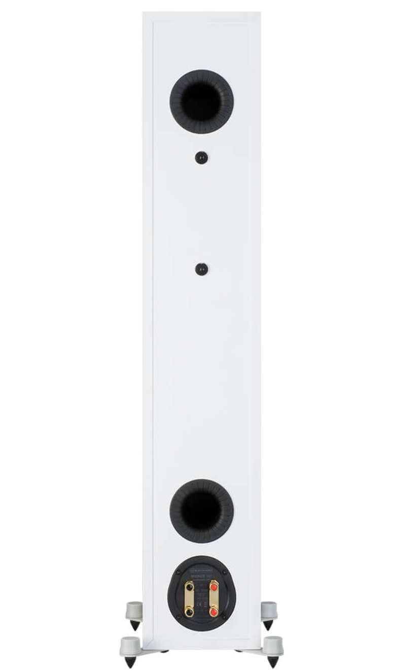 Monitor Audio Bronze 200 Floorstanding Speakers, individual speaker in white, rear image